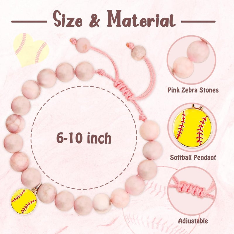 Sereney Soccer Volleyball Pickleball Softball Gifts for Girls, Adjustable Pink Beaded Bracelet as Owl Horse Flamingo Gifts for Women Daughter Niece Sister - Image 5